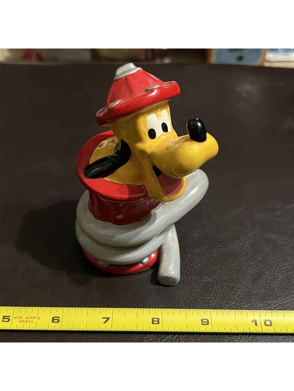 Disney Mickey Mouse & Pluto Firefighter Ceramic Figurine Set - Picture 6 of 9